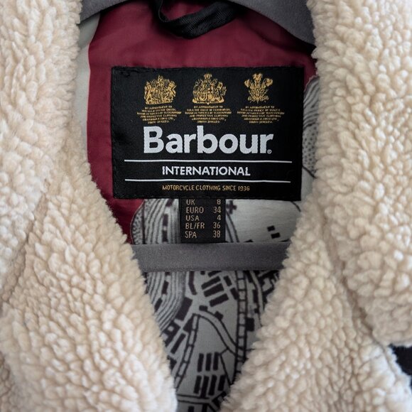 Barbour Matlock international wax cotton biker Jacket black Size 4 - Picture 4 of 8